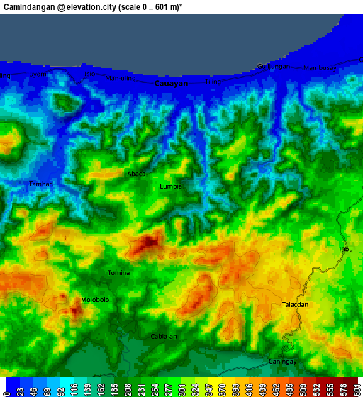 Zoom OUT 2x Camindangan, Philippines elevation map