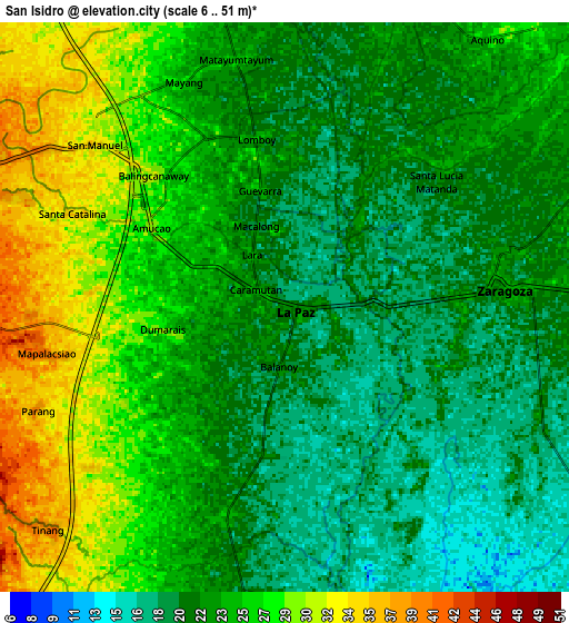 Zoom OUT 2x San Isidro, Philippines elevation map