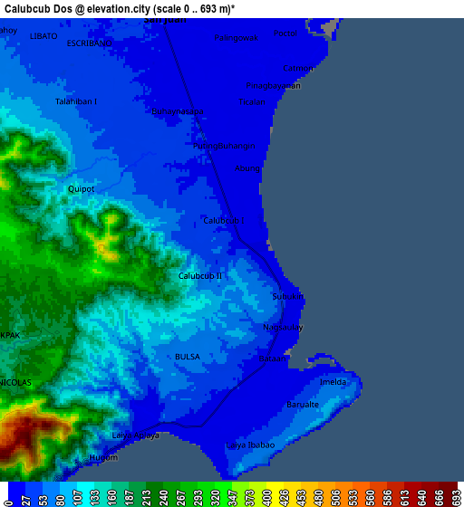 Zoom OUT 2x Calubcub Dos, Philippines elevation map