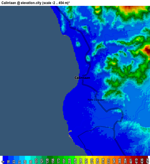 Zoom OUT 2x Calintaan, Philippines elevation map