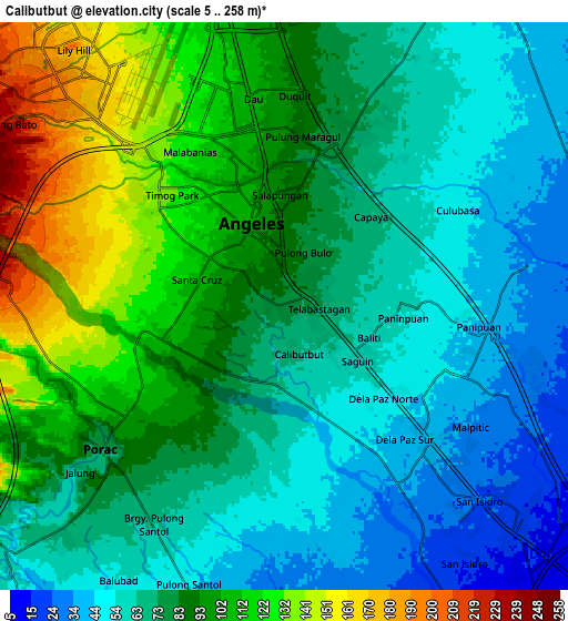 Zoom OUT 2x Calibutbut, Philippines elevation map