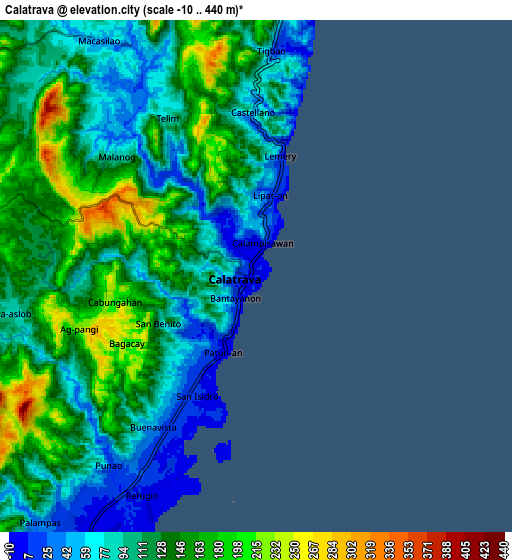 Zoom OUT 2x Calatrava, Philippines elevation map