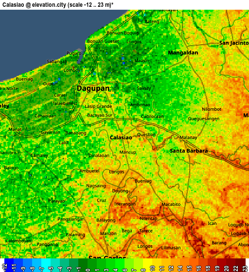 Zoom OUT 2x Calasiao, Philippines elevation map