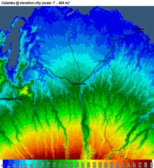 Zoom OUT 2x Calamba, Philippines elevation map