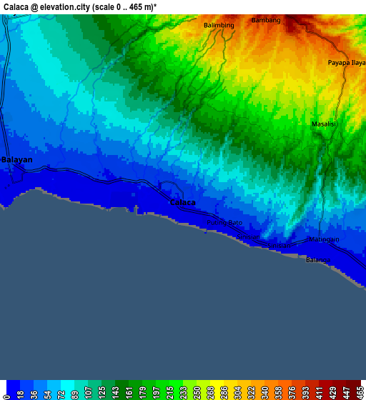 Zoom OUT 2x Calaca, Philippines elevation map