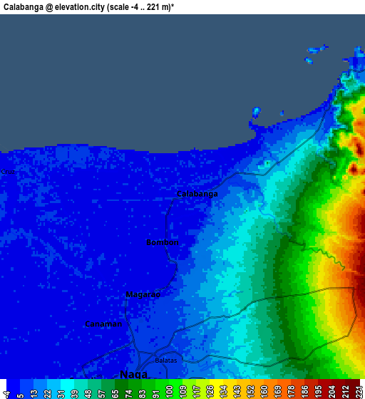 Zoom OUT 2x Calabanga, Philippines elevation map