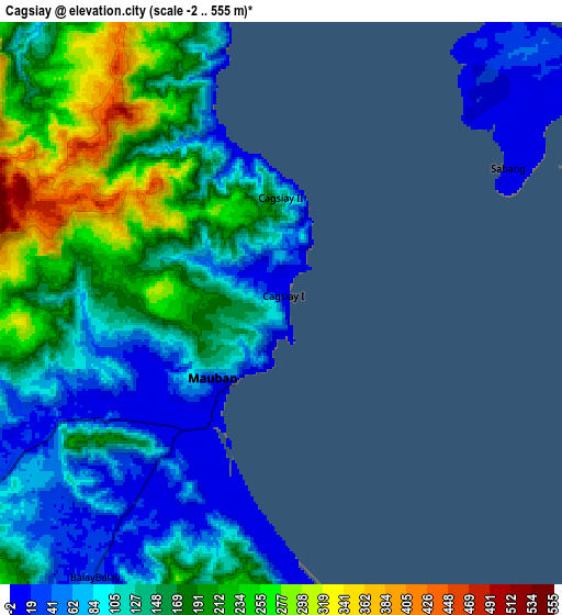 Zoom OUT 2x Cagsiay, Philippines elevation map