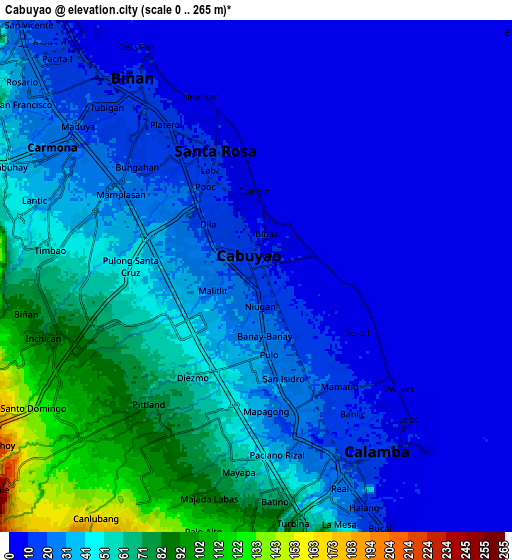 Zoom OUT 2x Cabuyao, Philippines elevation map