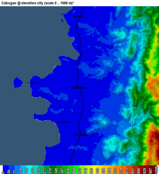 Zoom OUT 2x Cabugao, Philippines elevation map