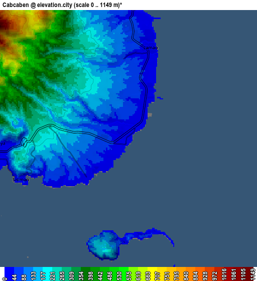 Zoom OUT 2x Cabcaben, Philippines elevation map