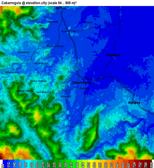 Zoom OUT 2x Cabarroguis, Philippines elevation map