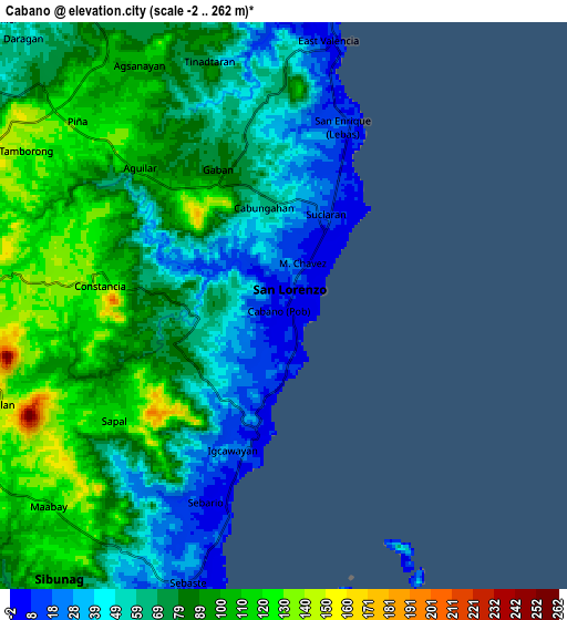 Zoom OUT 2x Cabano, Philippines elevation map