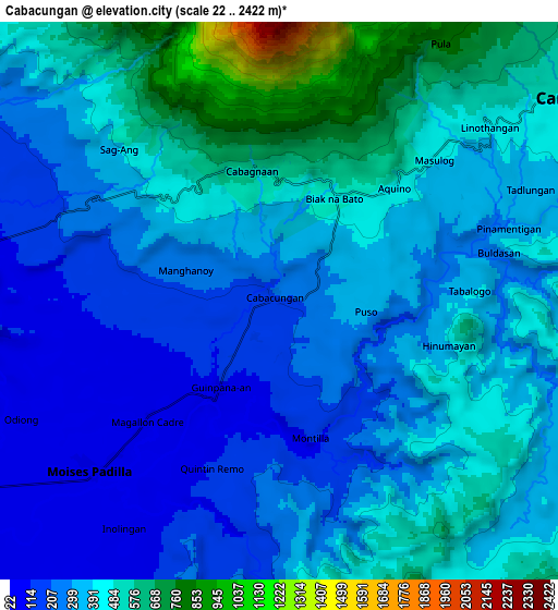 Zoom OUT 2x Cabacungan, Philippines elevation map