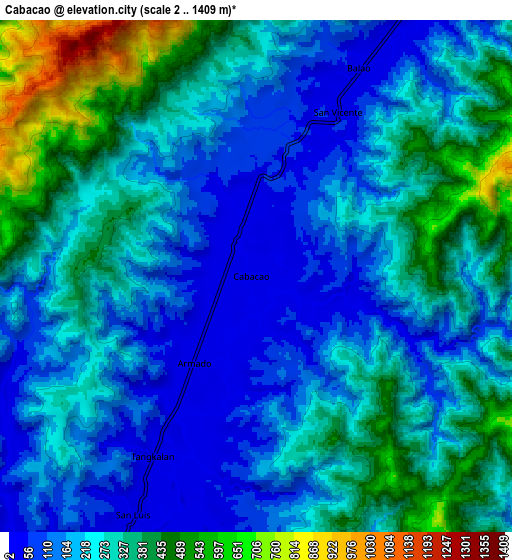 Zoom OUT 2x Cabacao, Philippines elevation map