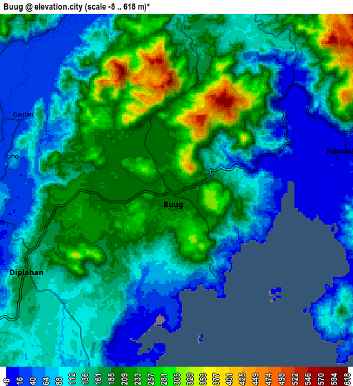 Zoom OUT 2x Buug, Philippines elevation map