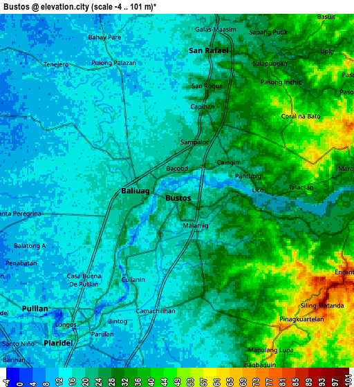 Zoom OUT 2x Bustos, Philippines elevation map