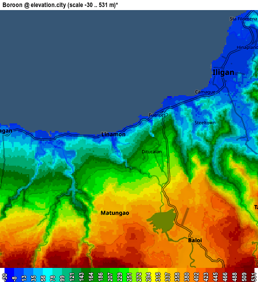 Zoom OUT 2x Boroon, Philippines elevation map