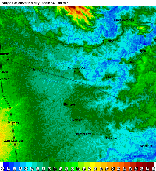 Zoom OUT 2x Burgos, Philippines elevation map