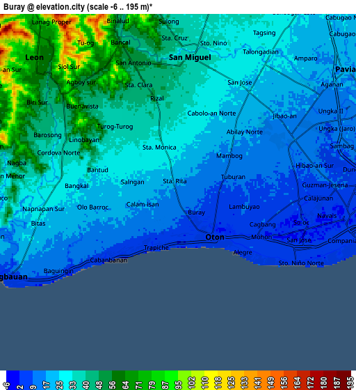 Zoom OUT 2x Buray, Philippines elevation map