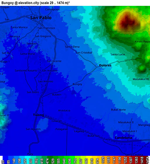 Zoom OUT 2x Bungoy, Philippines elevation map