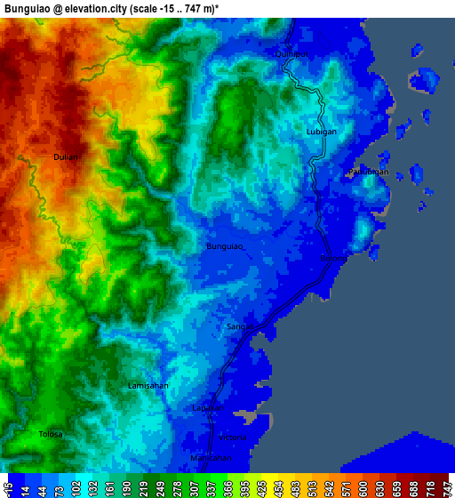 Zoom OUT 2x Bunguiao, Philippines elevation map