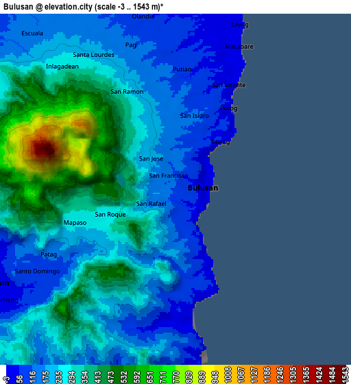 Zoom OUT 2x Bulusan, Philippines elevation map