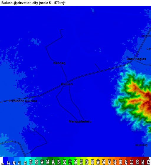 Zoom OUT 2x Buluan, Philippines elevation map