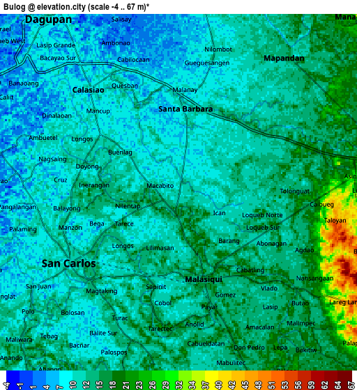 Zoom OUT 2x Bulog, Philippines elevation map