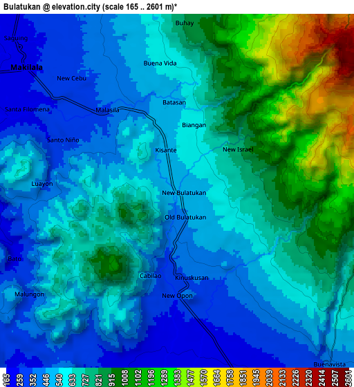 Zoom OUT 2x Bulatukan, Philippines elevation map