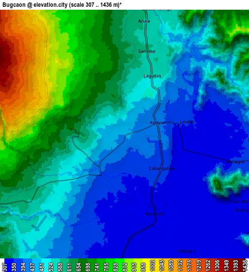 Zoom OUT 2x Bugcaon, Philippines elevation map