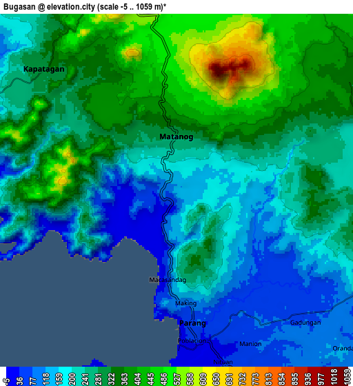 Zoom OUT 2x Bugasan, Philippines elevation map