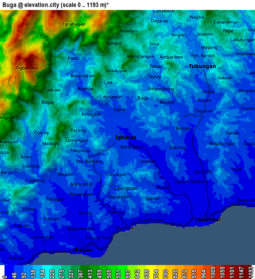 Zoom OUT 2x Buga, Philippines elevation map