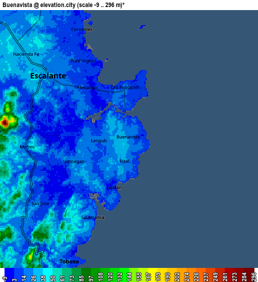Zoom OUT 2x Buenavista, Philippines elevation map