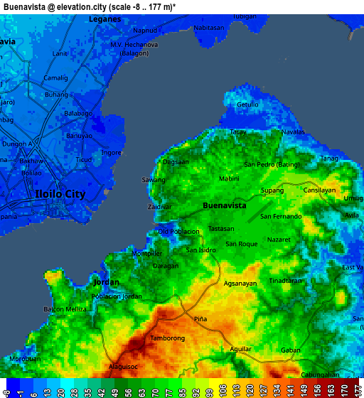 Zoom OUT 2x Buenavista, Philippines elevation map