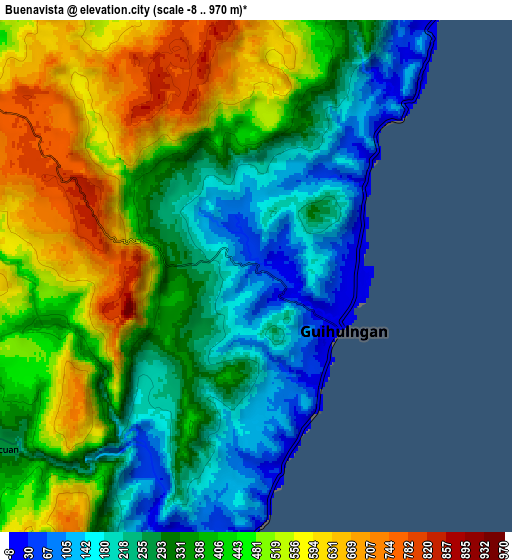 Zoom OUT 2x Buenavista, Philippines elevation map