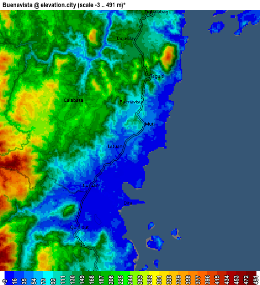 Zoom OUT 2x Buenavista, Philippines elevation map