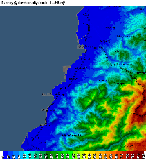 Zoom OUT 2x Buanoy, Philippines elevation map