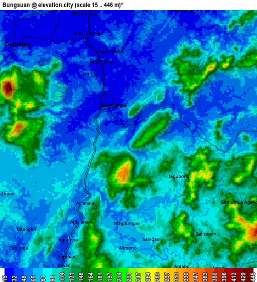 Zoom OUT 2x Bungsuan, Philippines elevation map