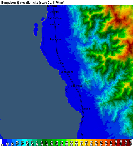 Zoom OUT 2x Bungabon, Philippines elevation map