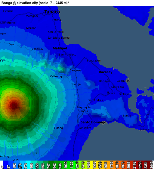 Zoom OUT 2x Bonga, Philippines elevation map