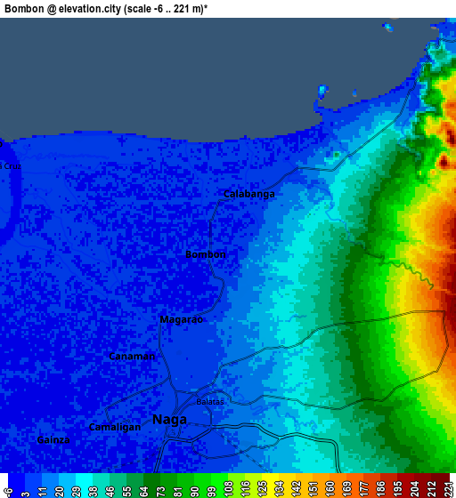 Zoom OUT 2x Bombon, Philippines elevation map