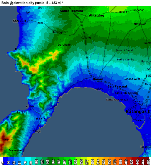 Zoom OUT 2x Bolo, Philippines elevation map