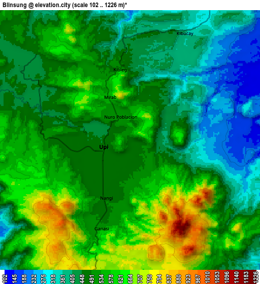 Zoom OUT 2x Blinsung, Philippines elevation map