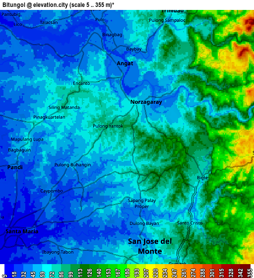 Zoom OUT 2x Bituñgol, Philippines elevation map