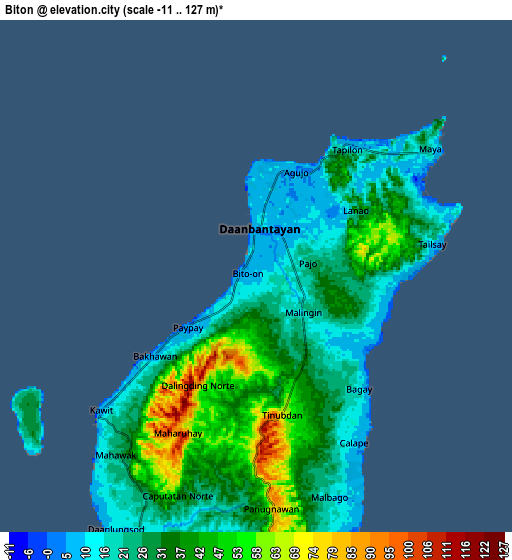 Zoom OUT 2x Biton, Philippines elevation map