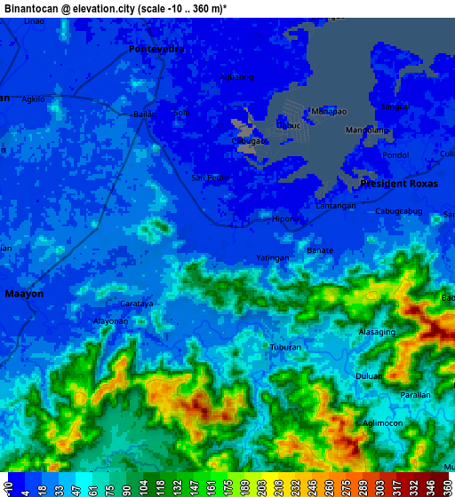 Zoom OUT 2x Binantocan, Philippines elevation map