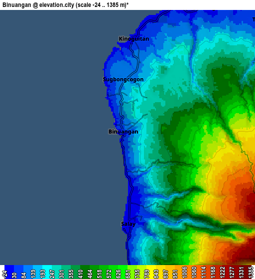 Zoom OUT 2x Binuangan, Philippines elevation map