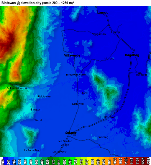 Zoom OUT 2x Bintawan, Philippines elevation map