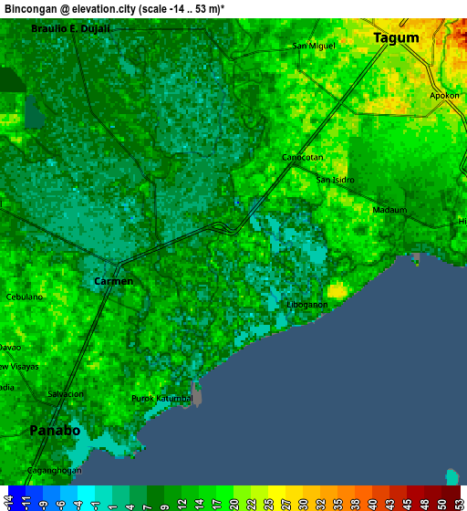 Zoom OUT 2x Bincoñgan, Philippines elevation map