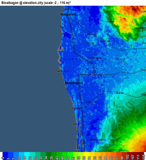 Zoom OUT 2x Binalbagan, Philippines elevation map